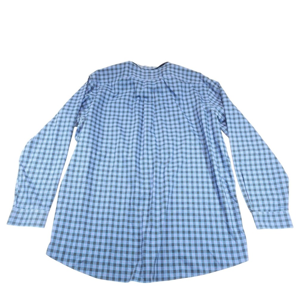 L.L.Bean Shirt Mens 2XLT Blue Plaid Long Sleeve Button Up Wrinkle Resistant - Picture 5 of 10